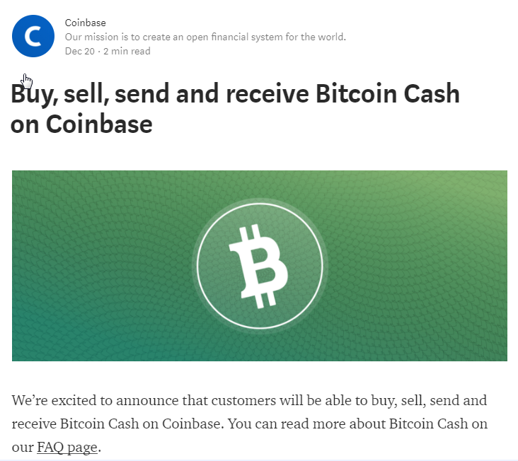 Buy Sell Send And Receive Bitcoin Cash On Coinbase Steemit - 